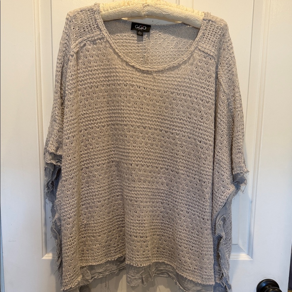 GiGio Women's Gray Knit Poncho